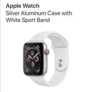 Apple Watch Series 4 Aluminum Silver White Band